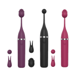 Juodas rozinis ir violetinis klitorinis vibratorius